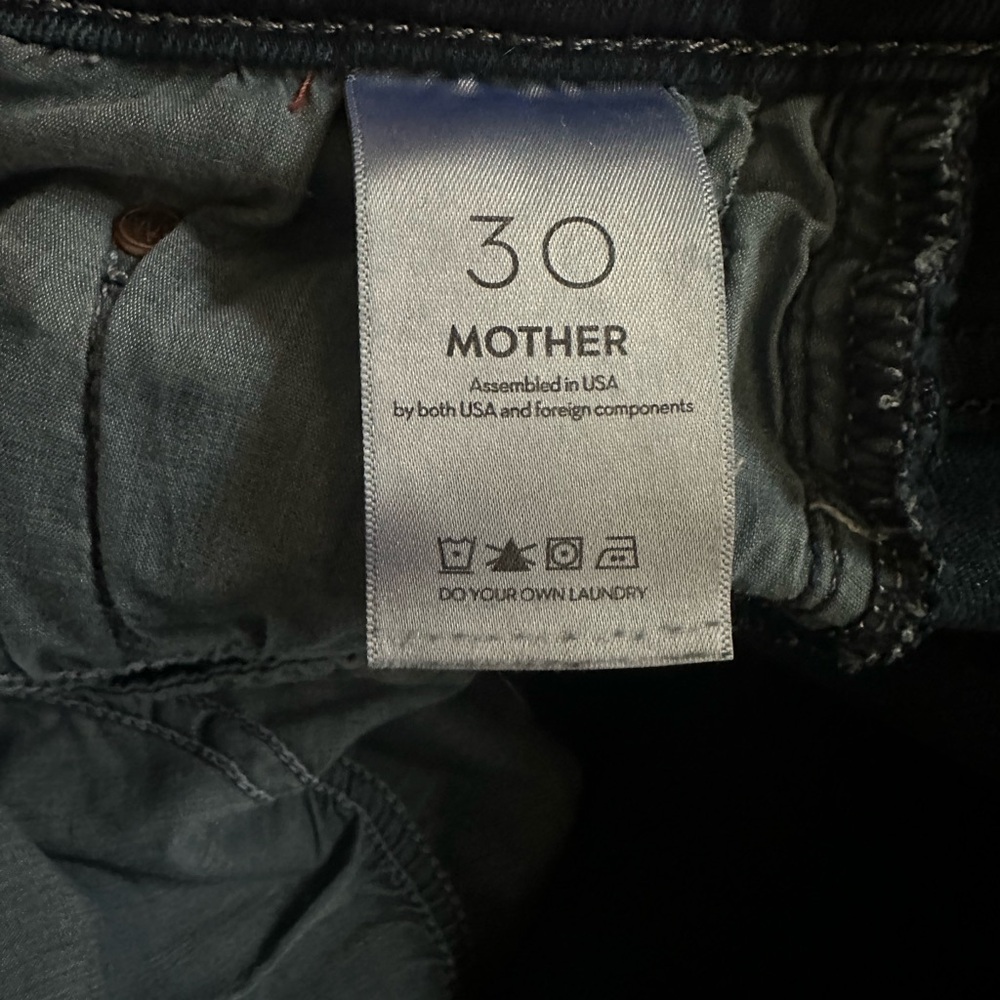 MOTHER Black/Dark Indigo Denim Jeans with Branded Size Tag